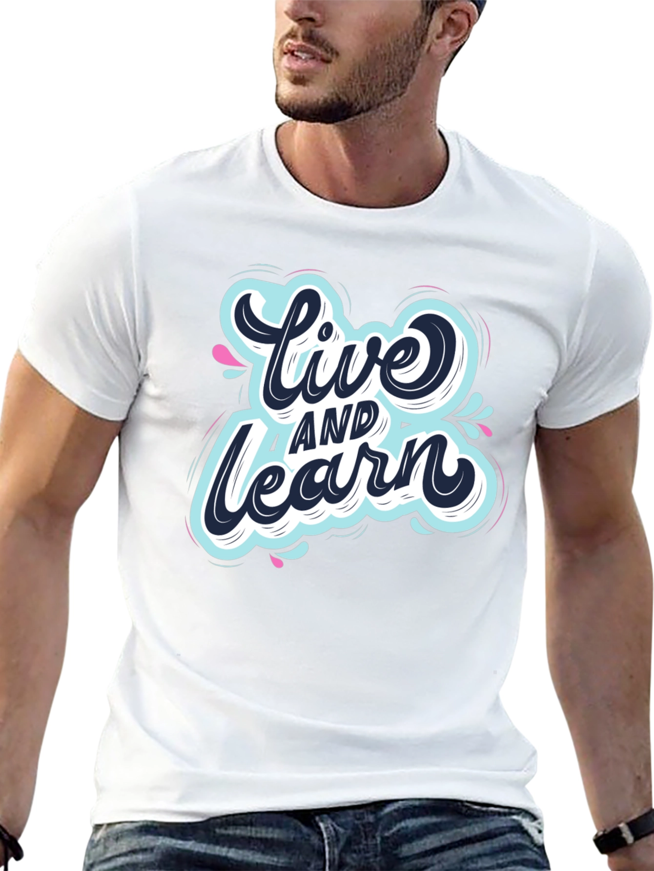Live and Learn Graphic Tee - Black Cotton T-Shirt
