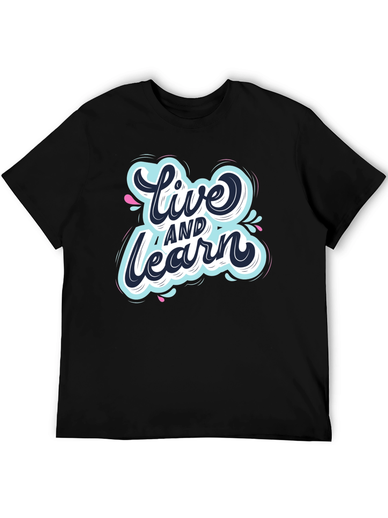 Live and Learn Graphic Tee - Black Cotton T-Shirt