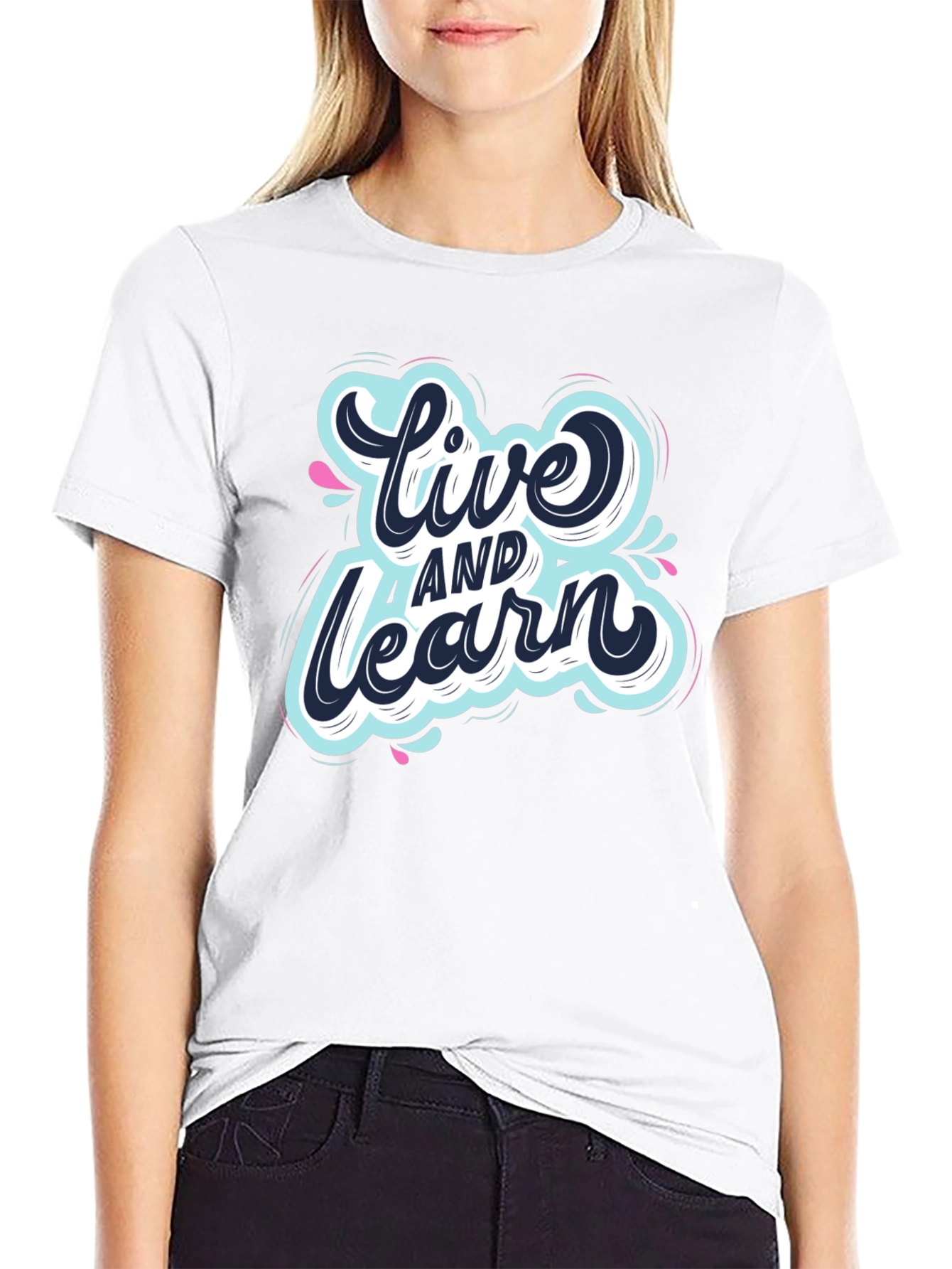 Live and Learn Graphic Tee - Black Cotton T-Shirt