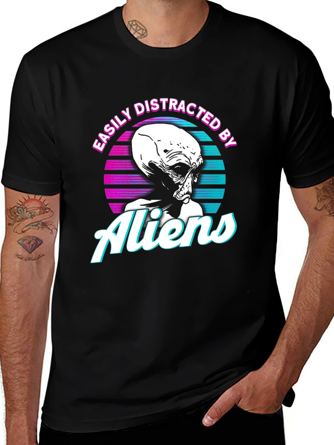Easily Distracted By Aliens Graphic T-Shirt