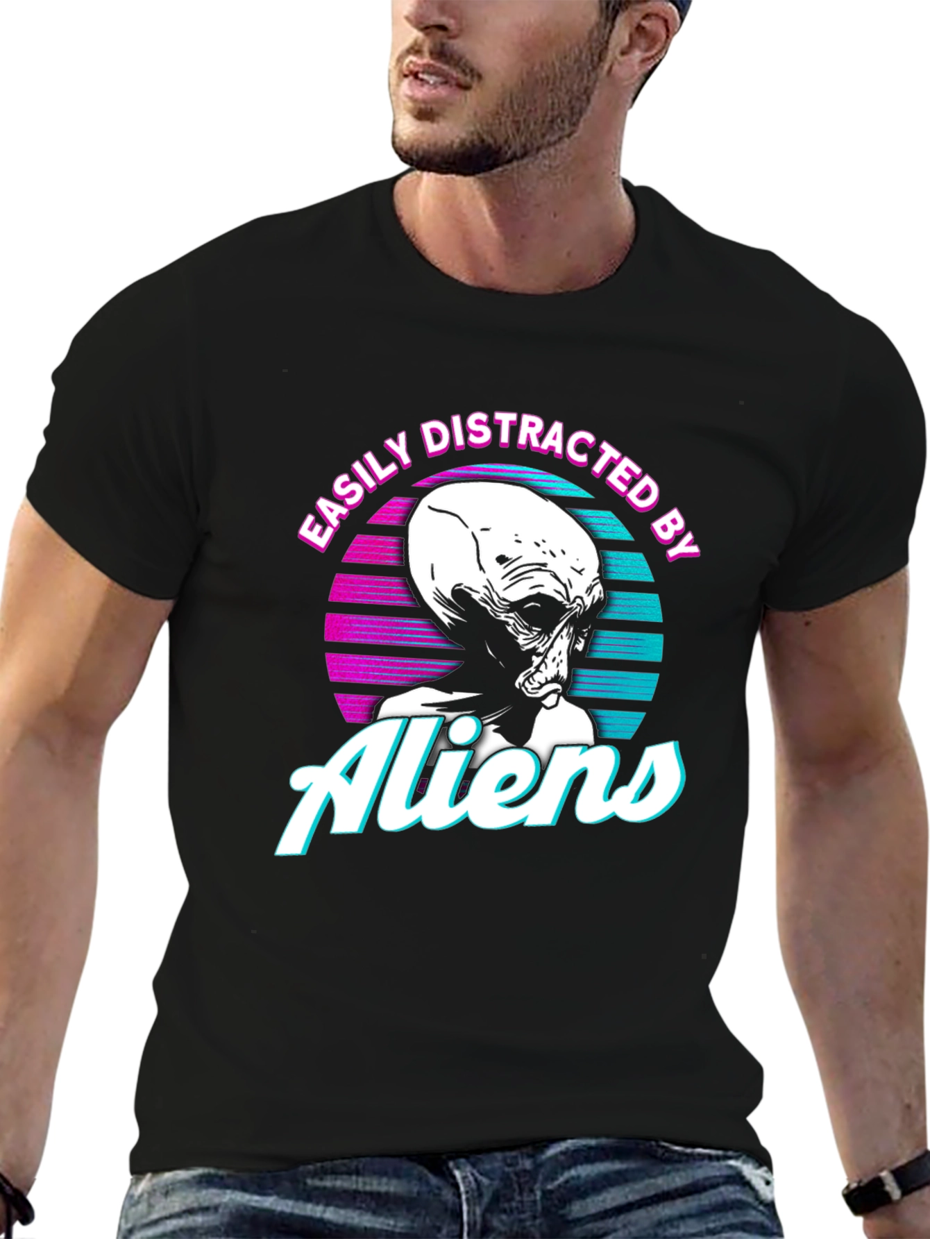 Easily Distracted By Aliens Graphic T-Shirt