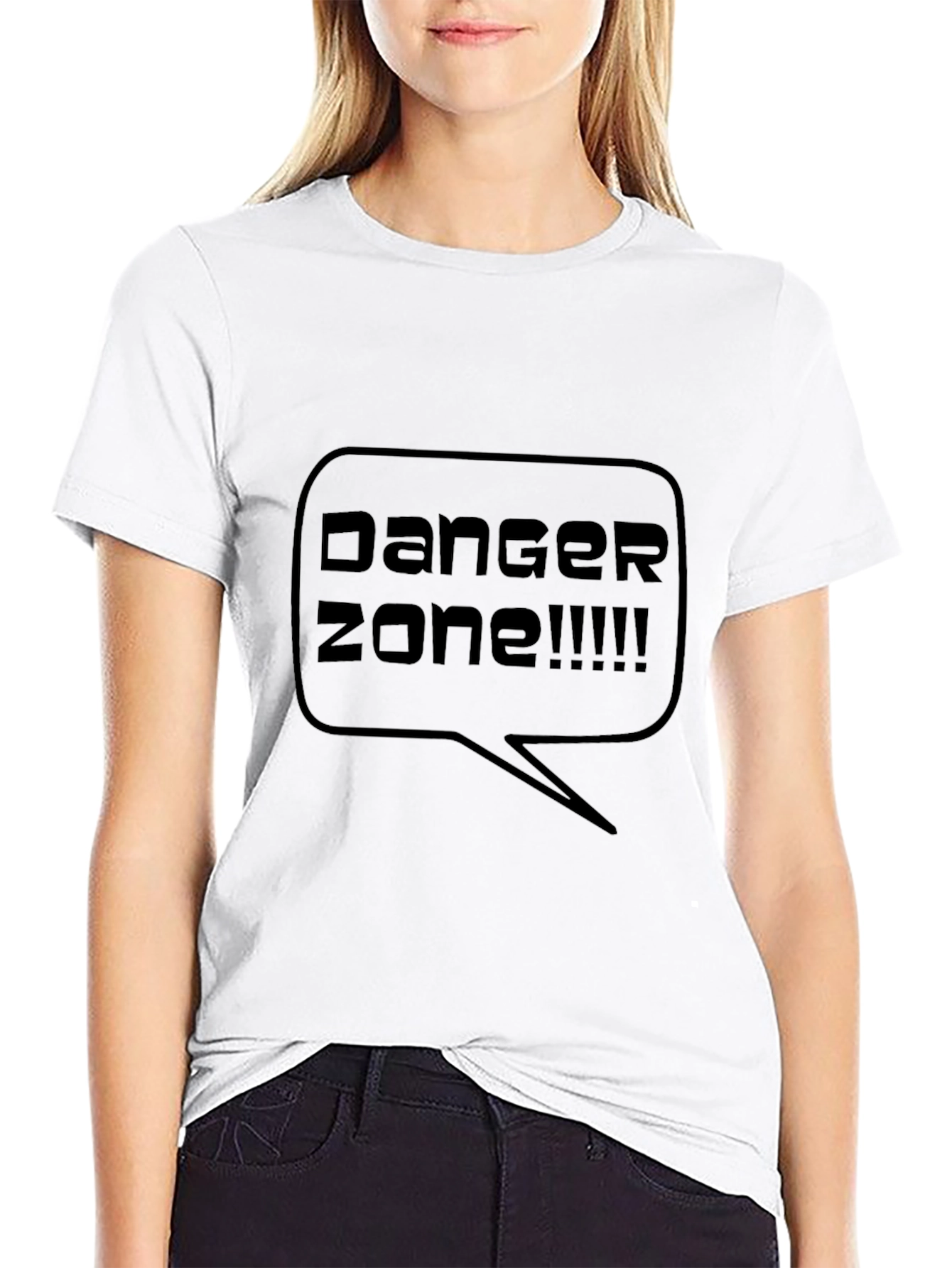 Danger Zone Graphic Tee - Black Cotton T-Shirt