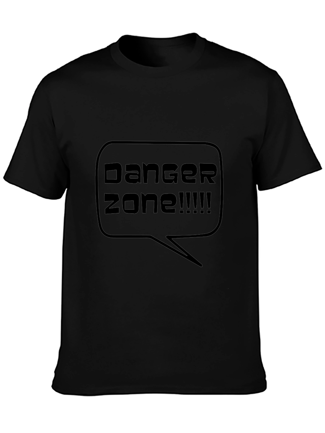 Danger Zone Graphic Tee - Black Cotton T-Shirt