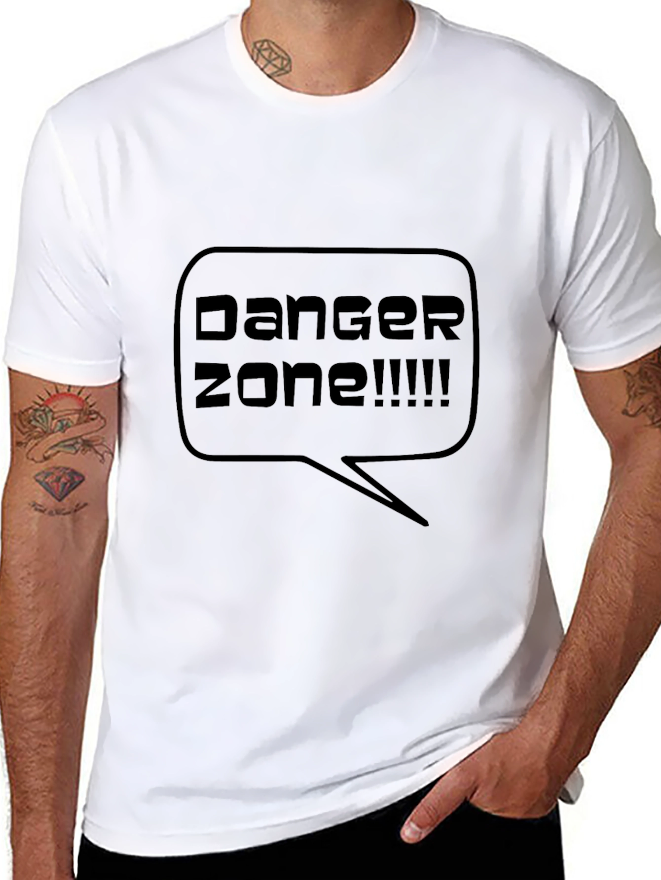 Danger Zone Graphic Tee - Black Cotton T-Shirt