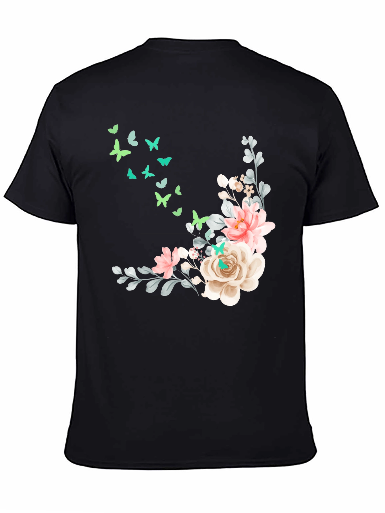 Floral Butterfly Graphic Tee - Stylish Comfort