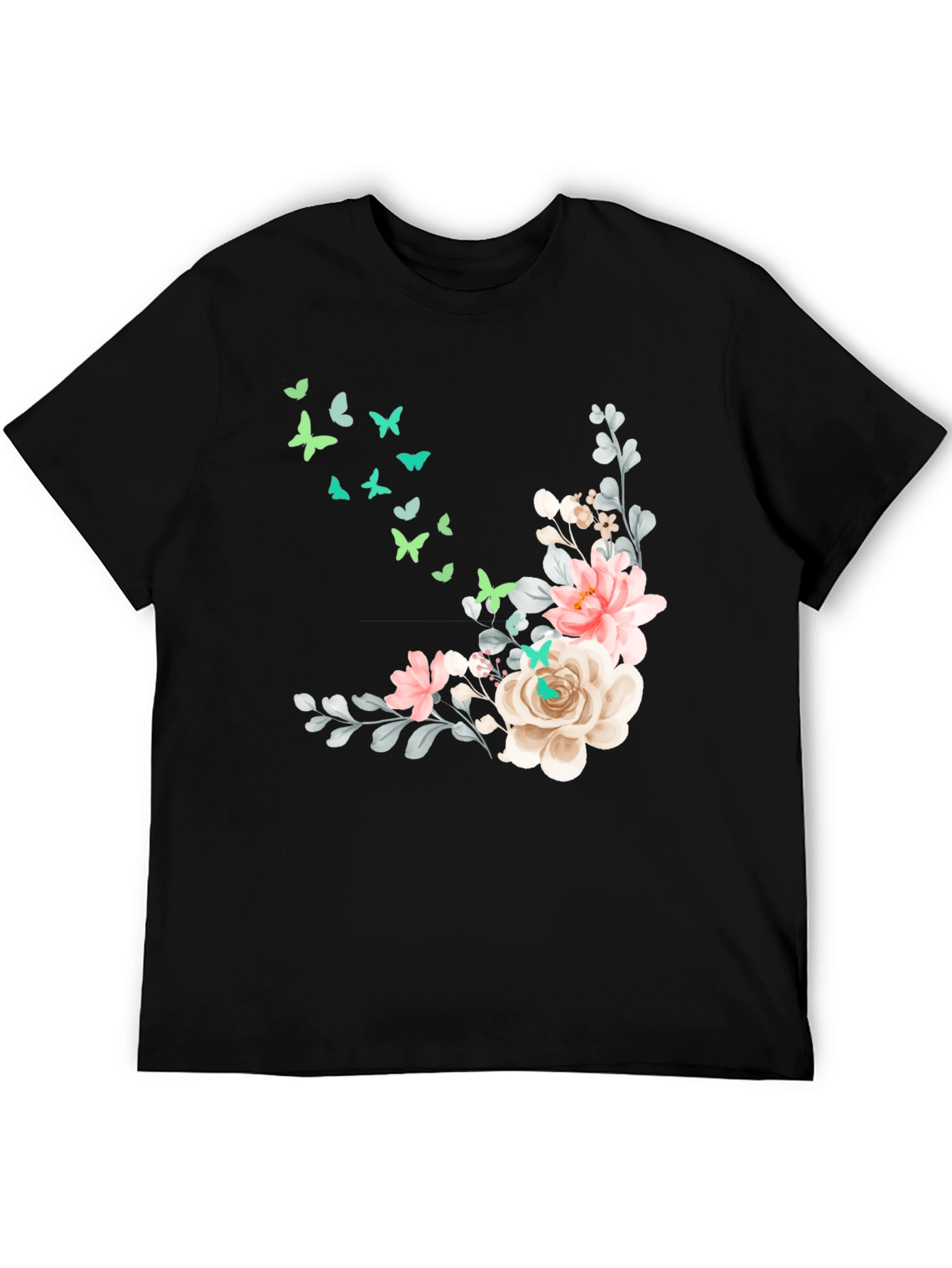 Floral Butterfly Graphic Tee - Stylish Comfort