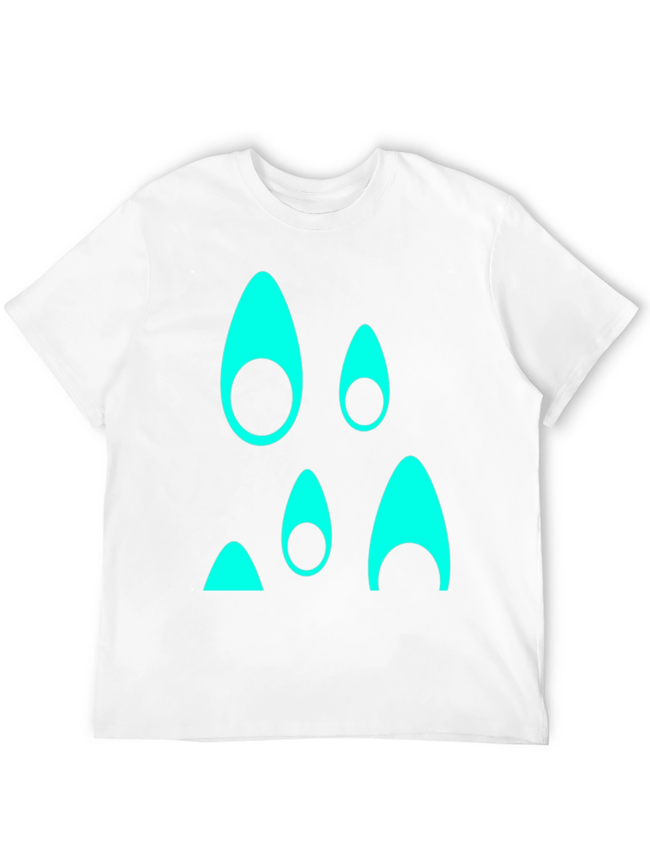 Funky Teal Graphic Black T-Shirt