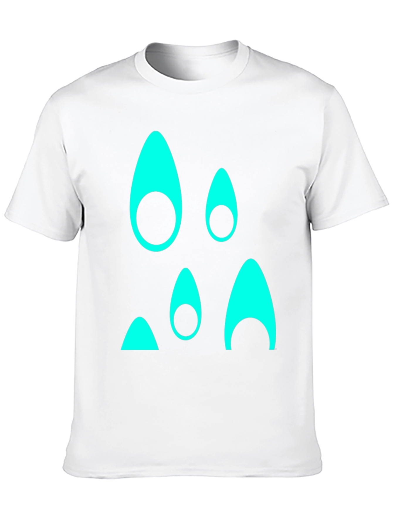 Funky Teal Graphic Black T-Shirt