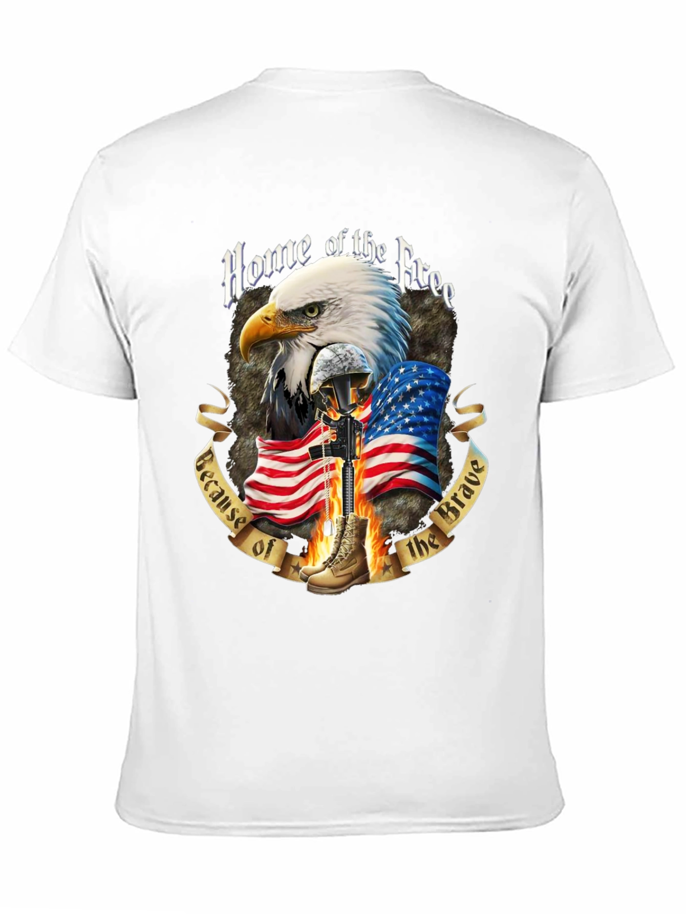 Patriotic Eagle & Flag Graphic T-Shirt