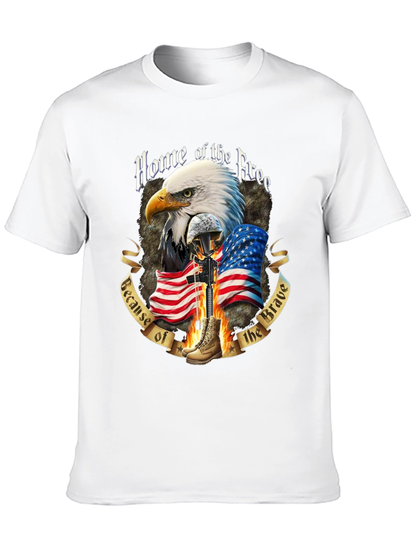 Patriotic Eagle & Flag Graphic T-Shirt