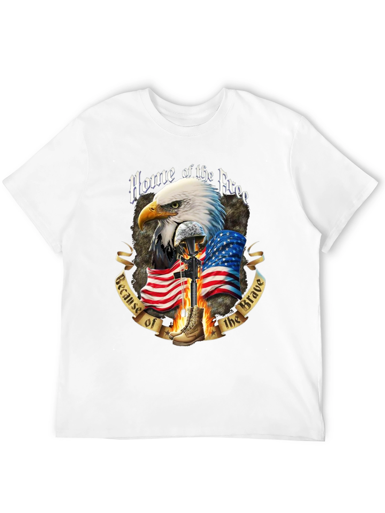 Patriotic Eagle & Flag Graphic T-Shirt