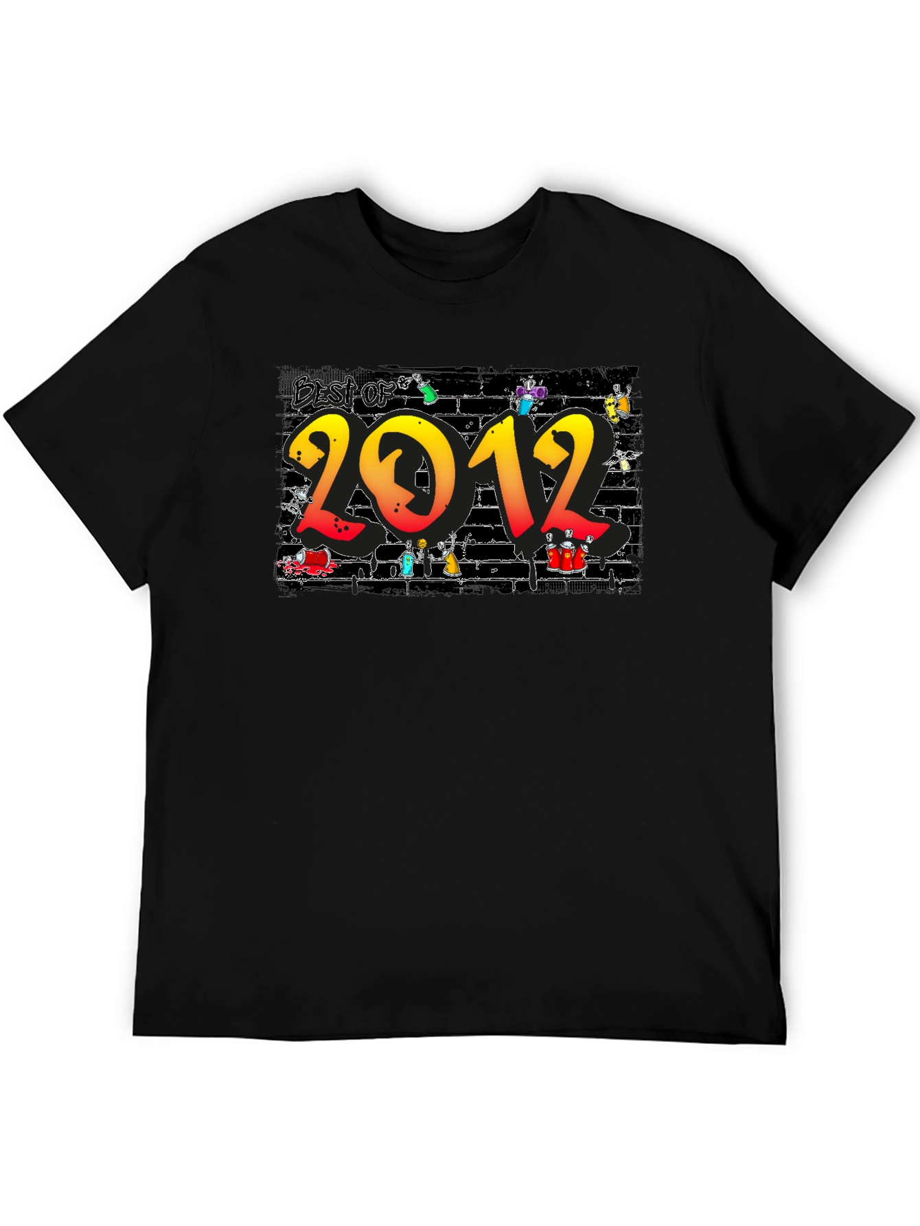 Best of 2012 Graffiti Style Black T-Shirt