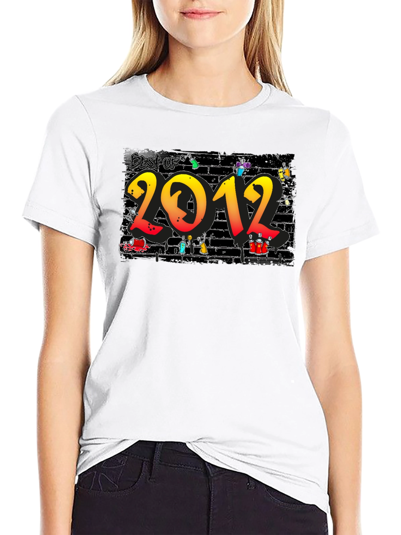 Best of 2012 Graffiti Style Black T-Shirt