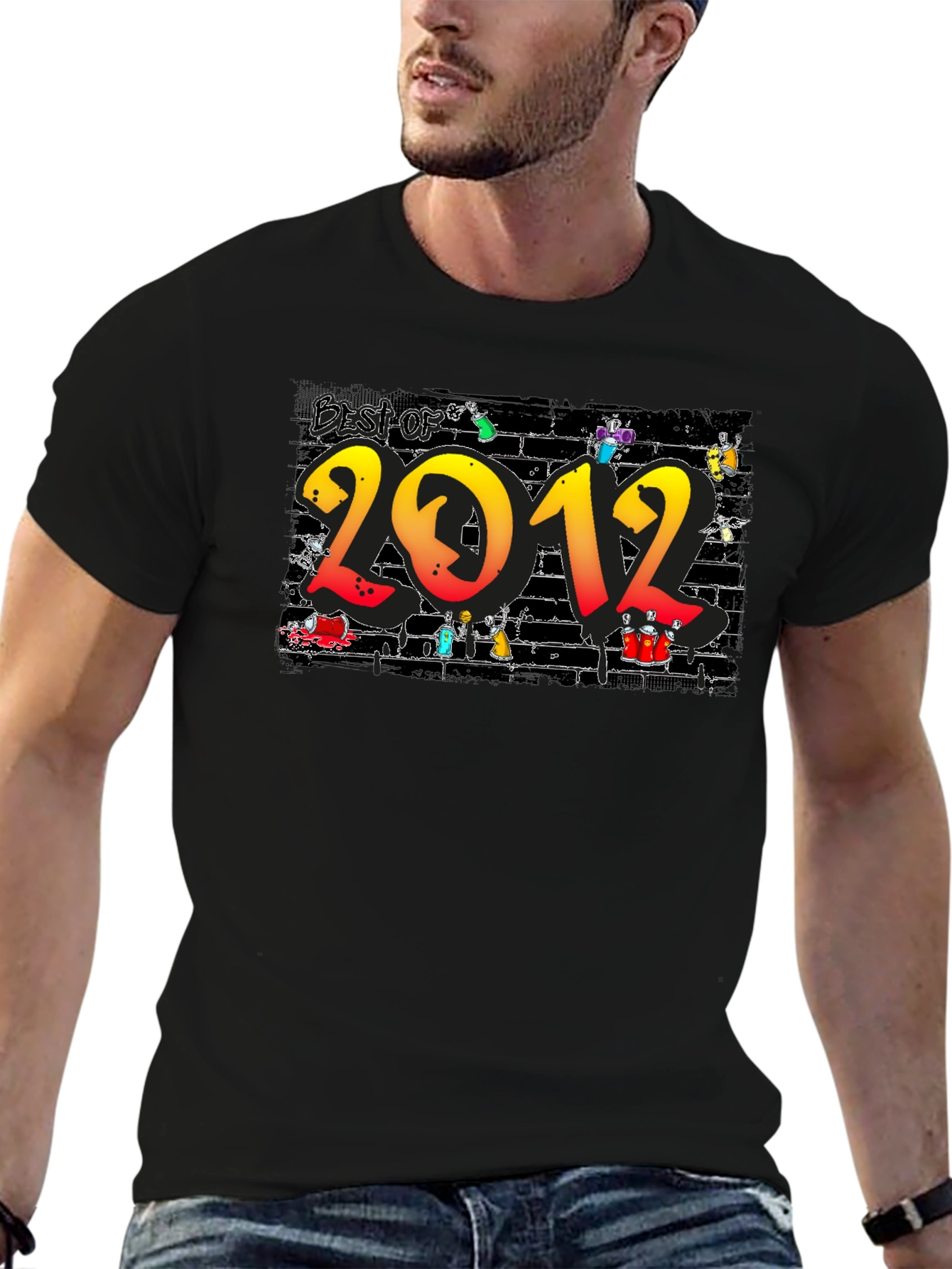 Best of 2012 Graffiti Style Black T-Shirt
