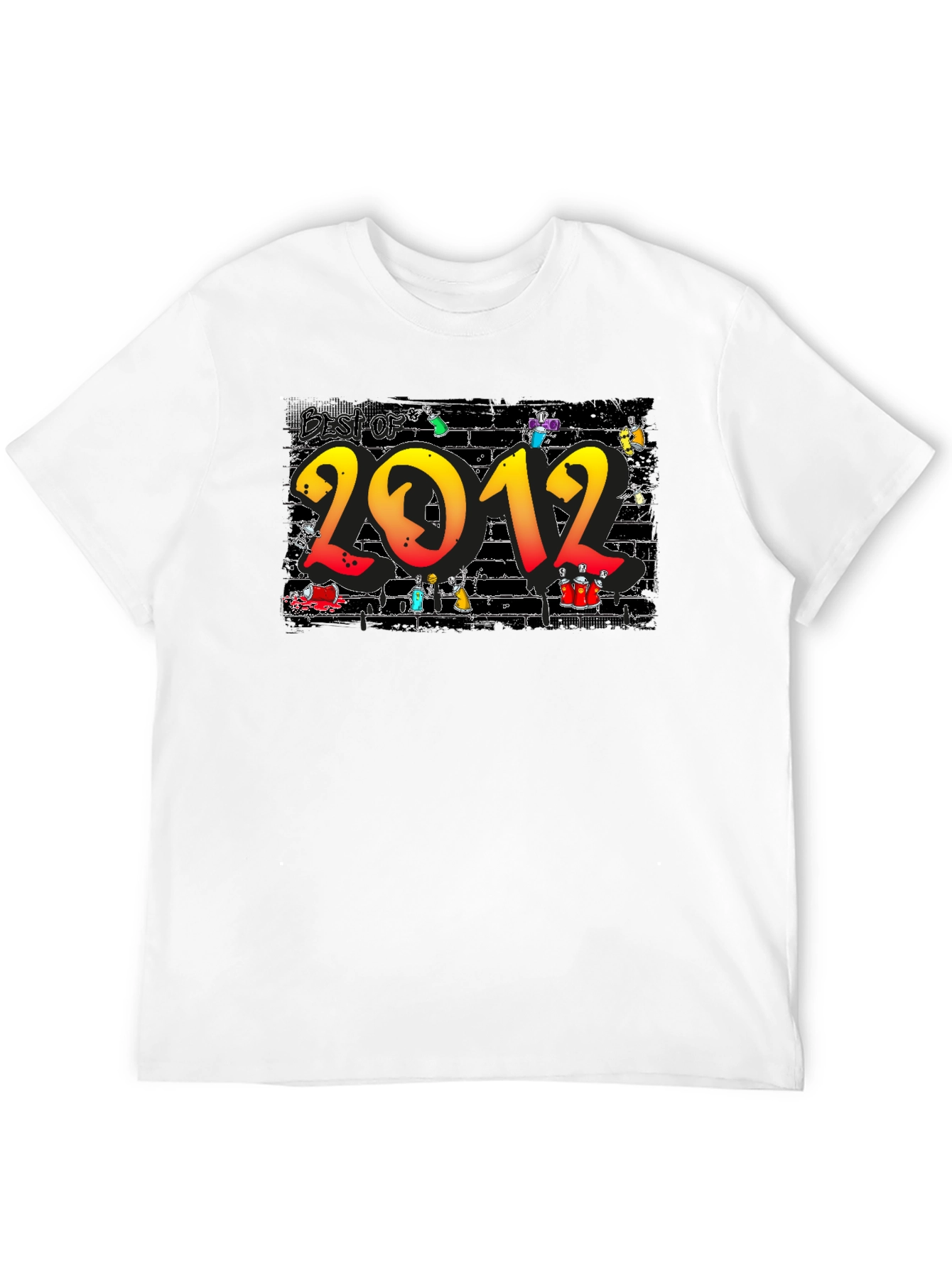 Best of 2012 Graffiti Style Black T-Shirt