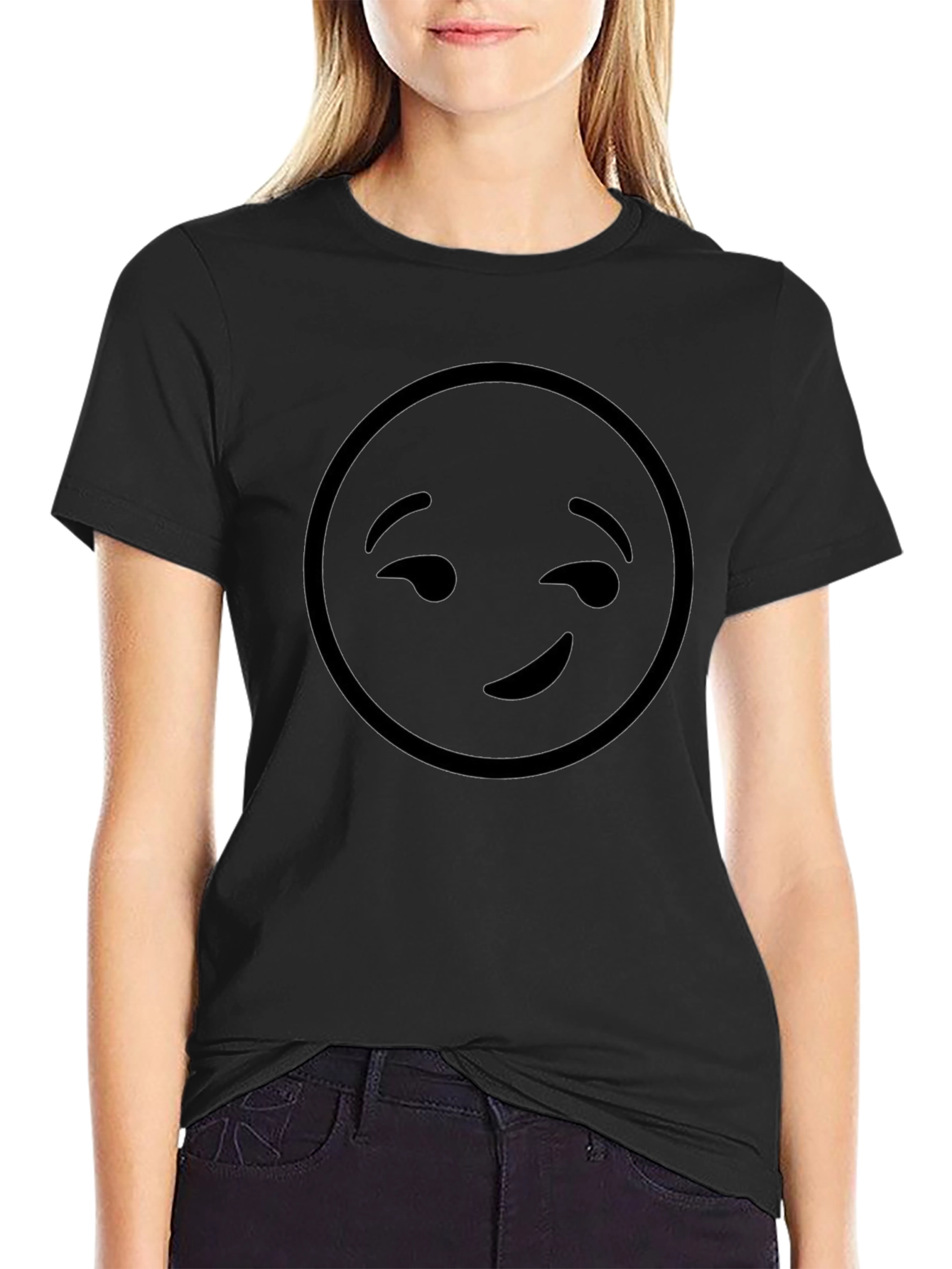 Winking Emoji Black T-Shirt