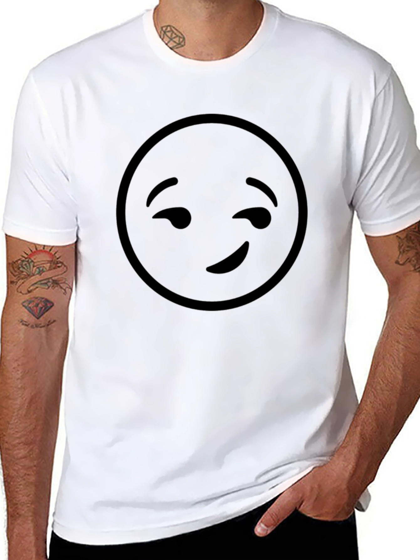 Winking Emoji Black T-Shirt