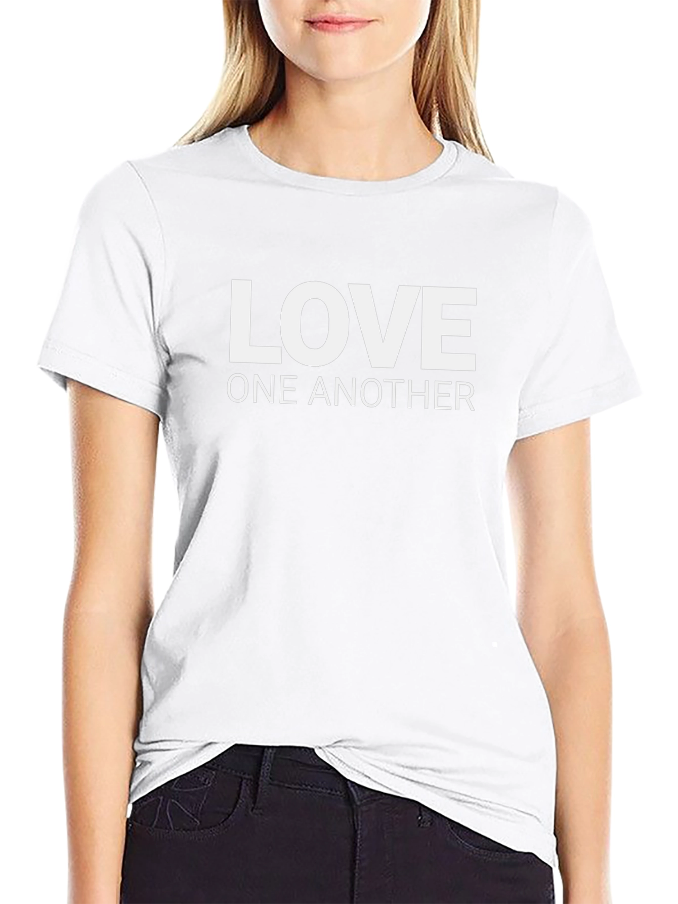 Love One Another T-Shirt - Black Crew Neck Tee