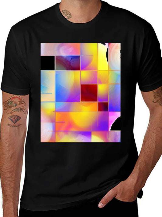 Abstract Graphic Tee - Colorful Design