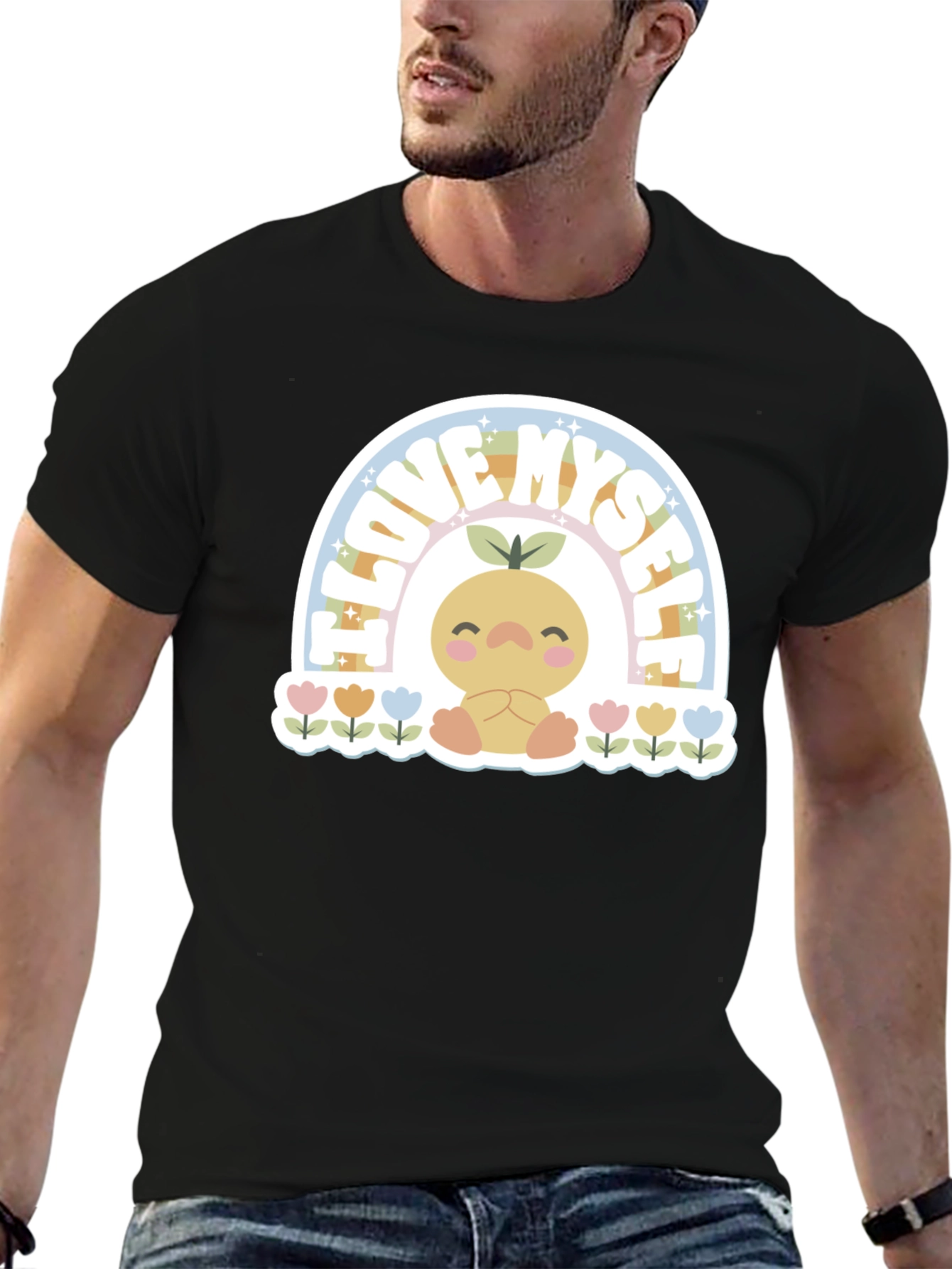 I Love Myself T-Shirt with Cute Rainbow Design