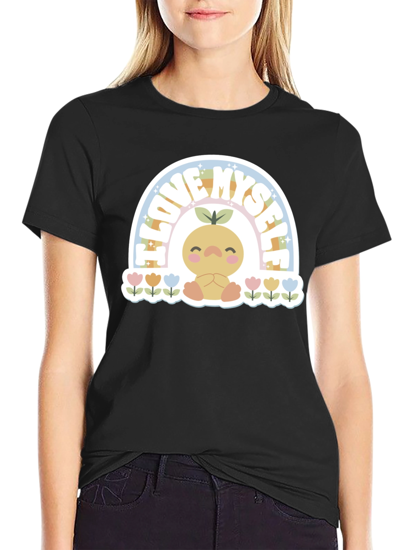I Love Myself T-Shirt with Cute Rainbow Design