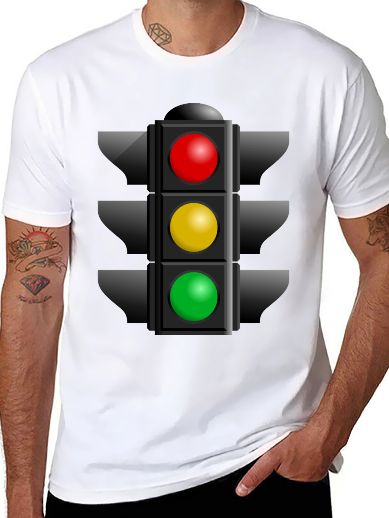 Traffic Light Graphic Tee - Novelty Design