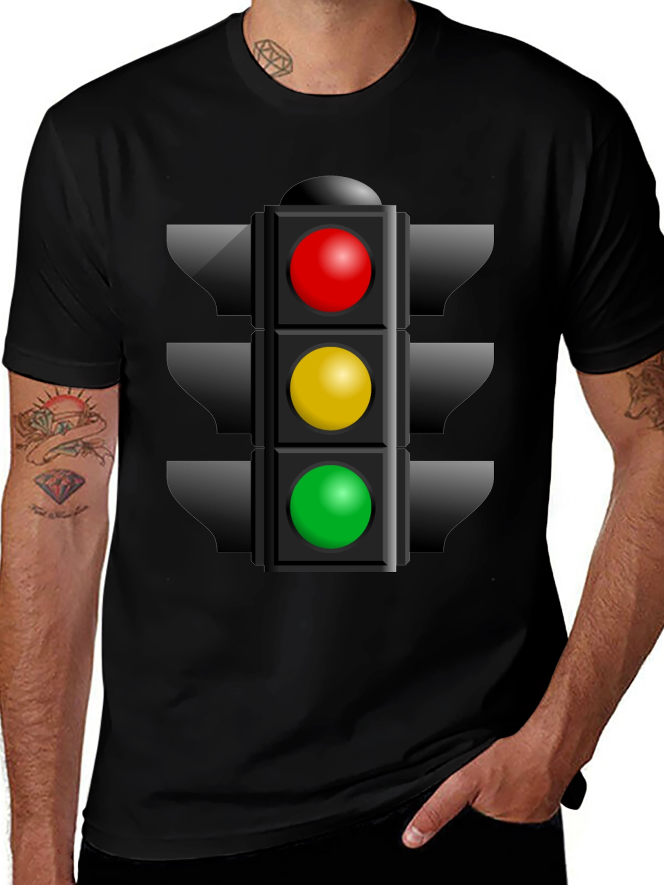 Traffic Light Graphic Tee - Novelty Design