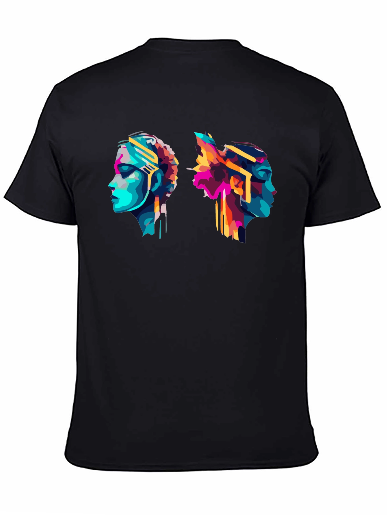 Abstract Head Profile Graphic Tee - Modern Art T-Shirt