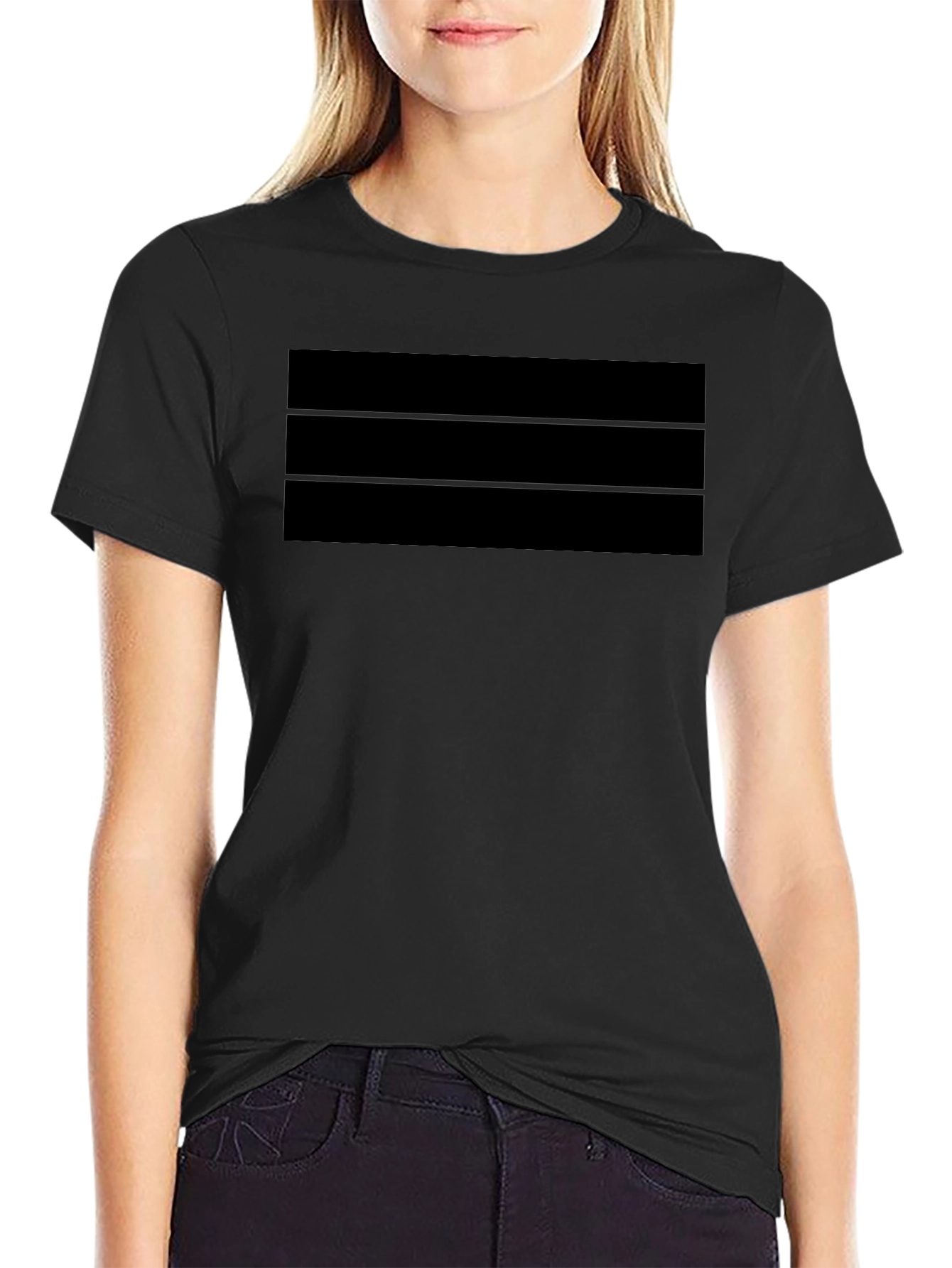 Solid Black Crew Neck T-Shirt