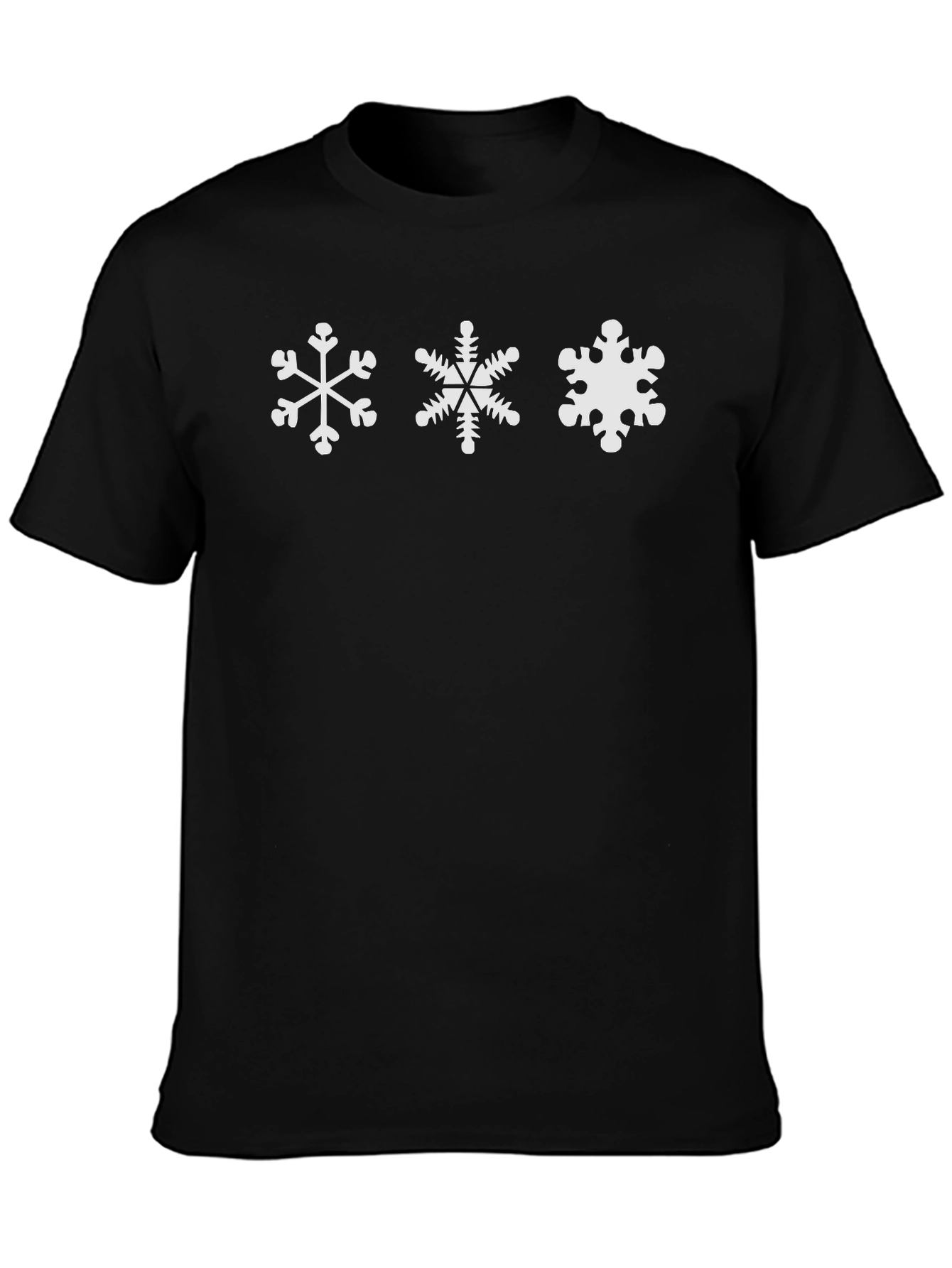 Snowflake Graphic Tee - Black Cotton T-Shirt