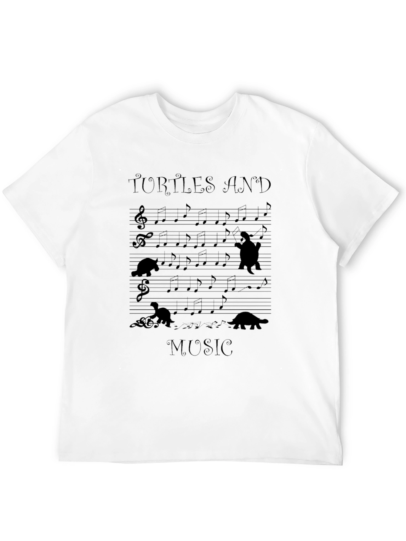 Turtles and Music Graphic T-Shirt