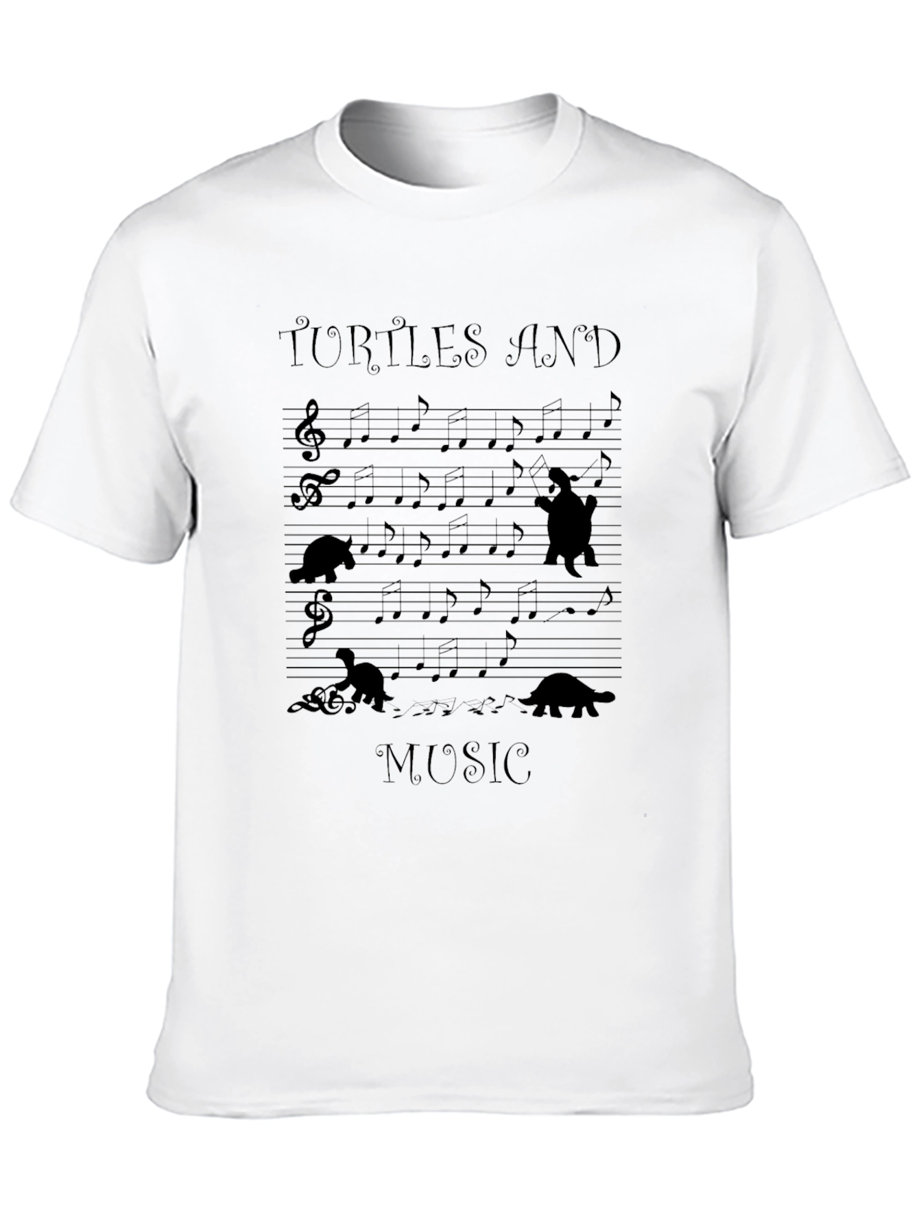 Turtles and Music Graphic T-Shirt