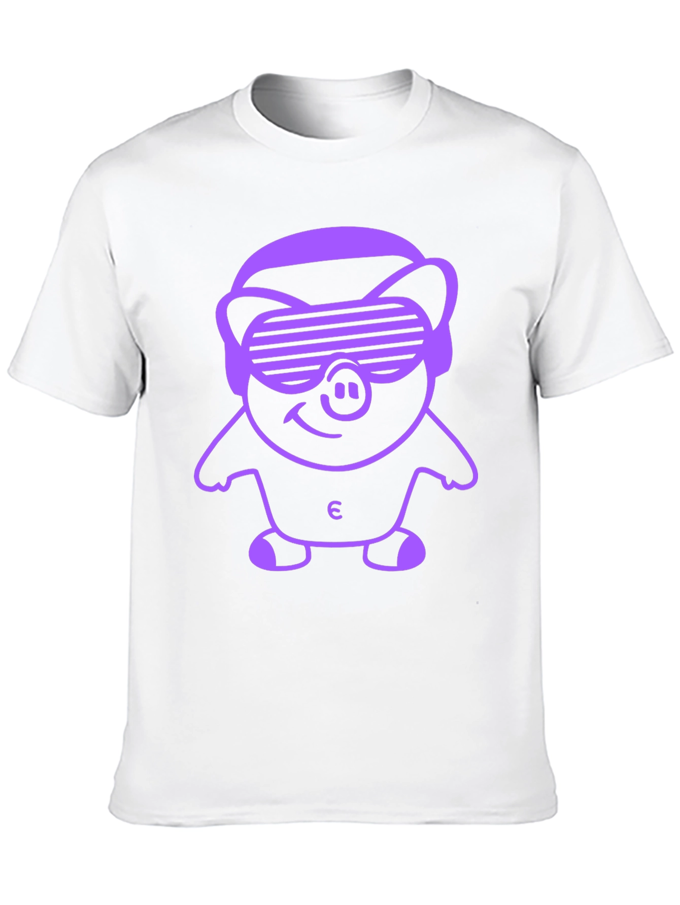 Black Tee with Pig Wearing Sunglasses Graphic