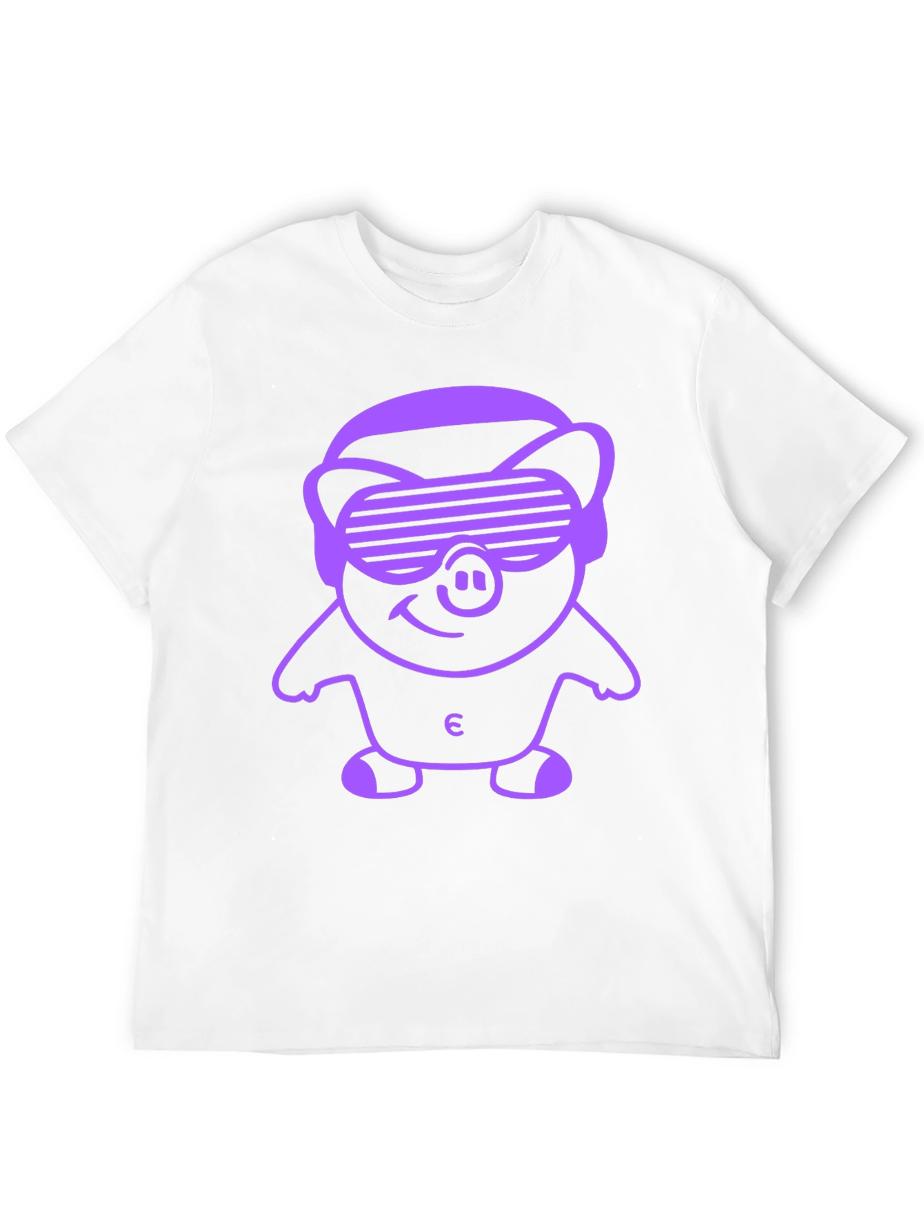 Black Tee with Pig Wearing Sunglasses Graphic