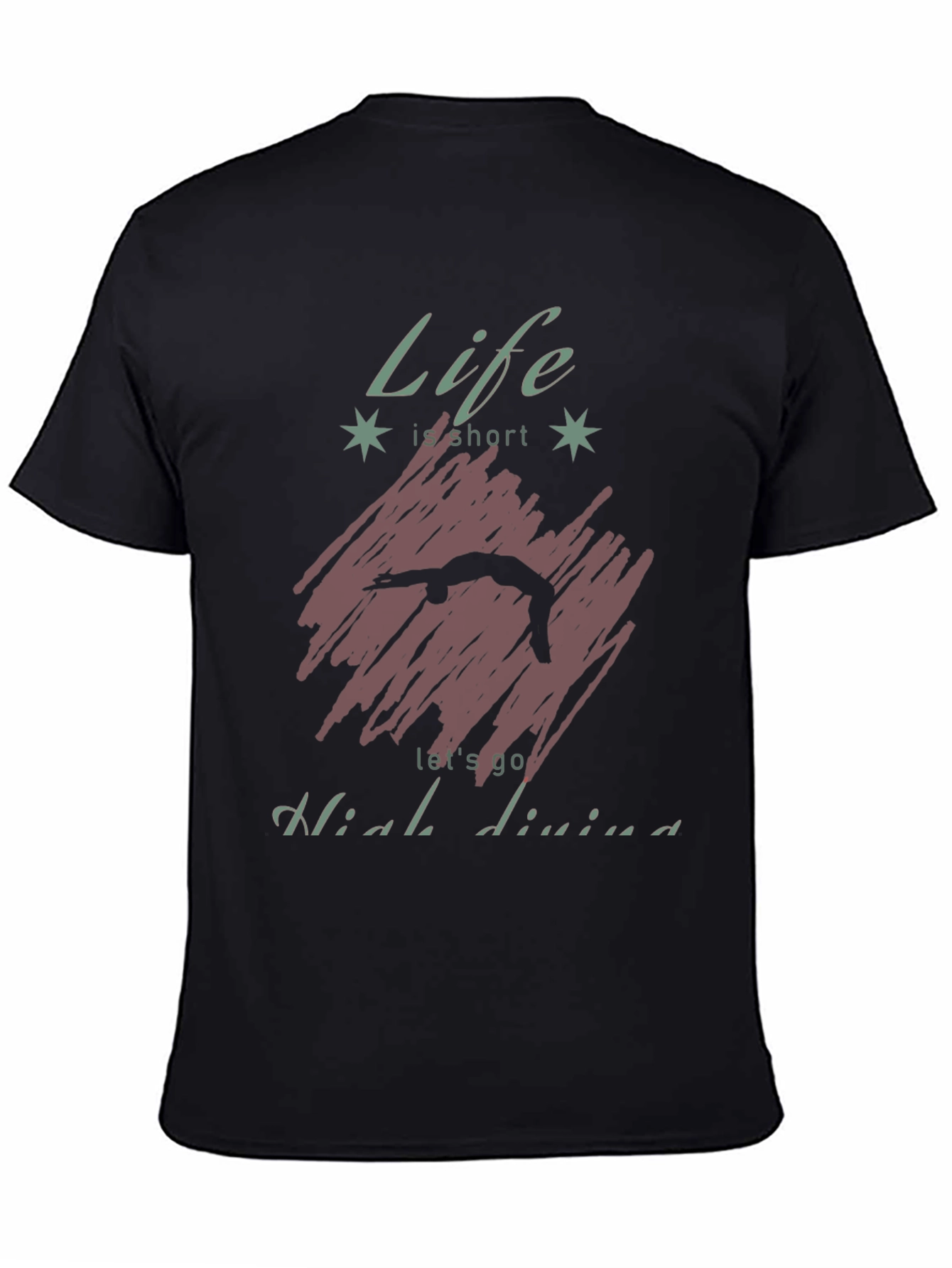 Life is Short High Diving T-Shirt - Black