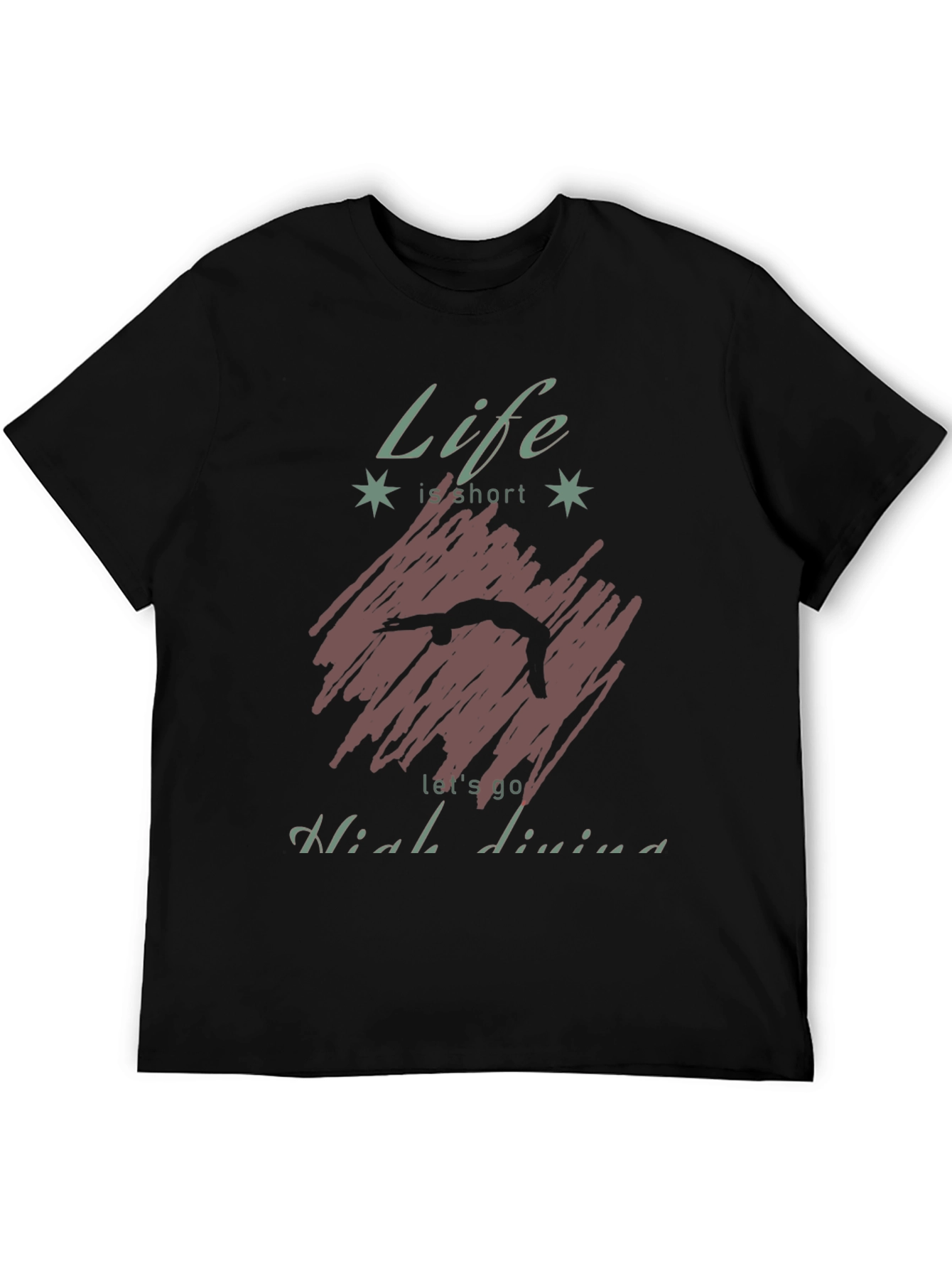 Life is Short High Diving T-Shirt - Black