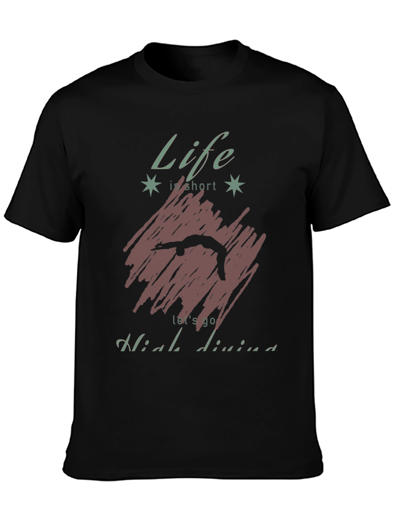 Life is Short High Diving T-Shirt - Black