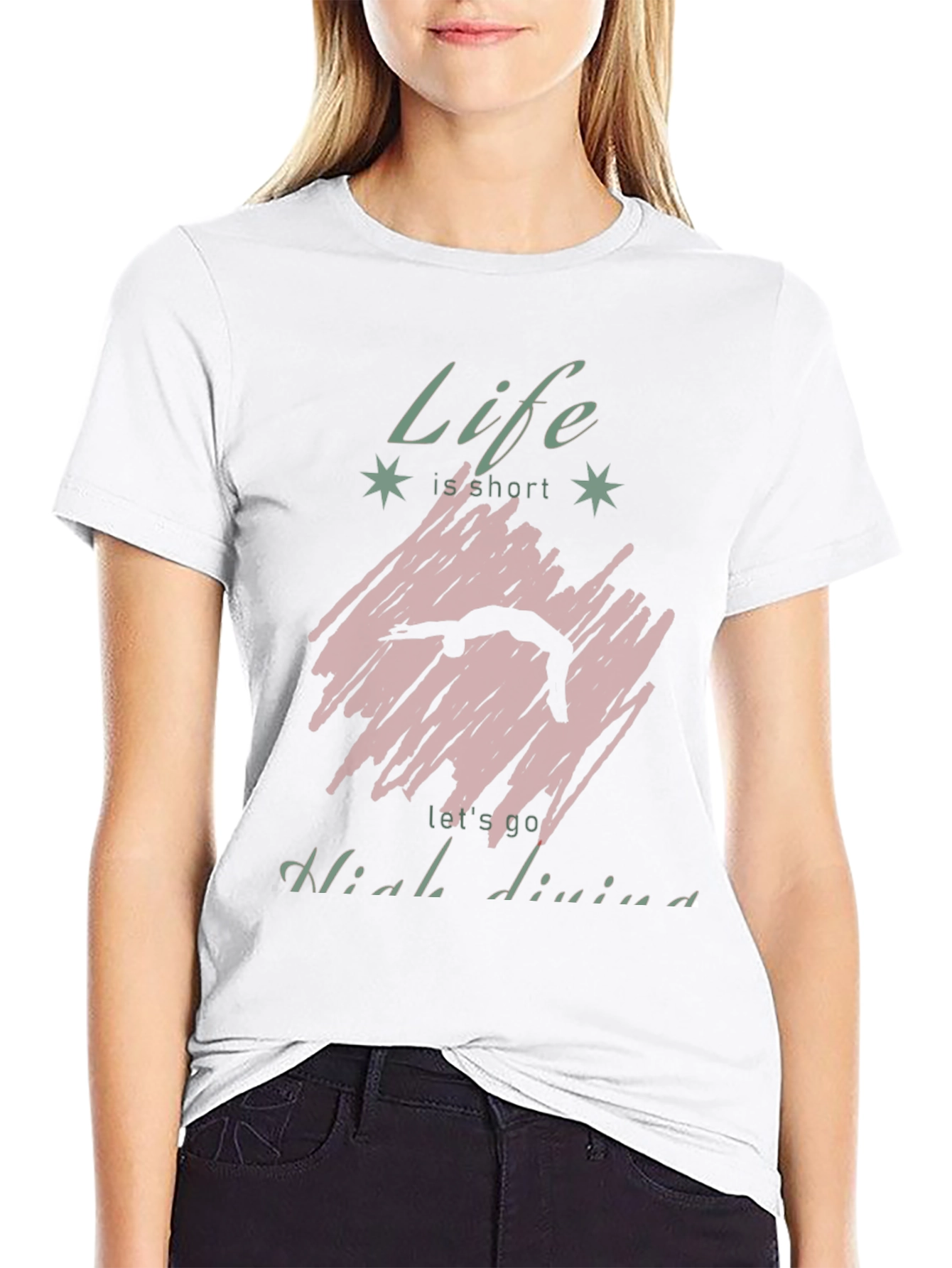 Life is Short High Diving T-Shirt - Black