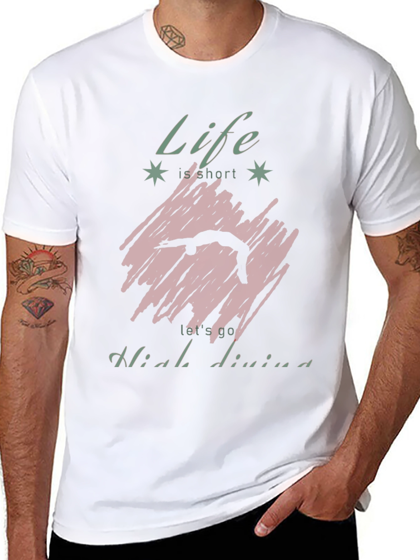 Life is Short High Diving T-Shirt - Black