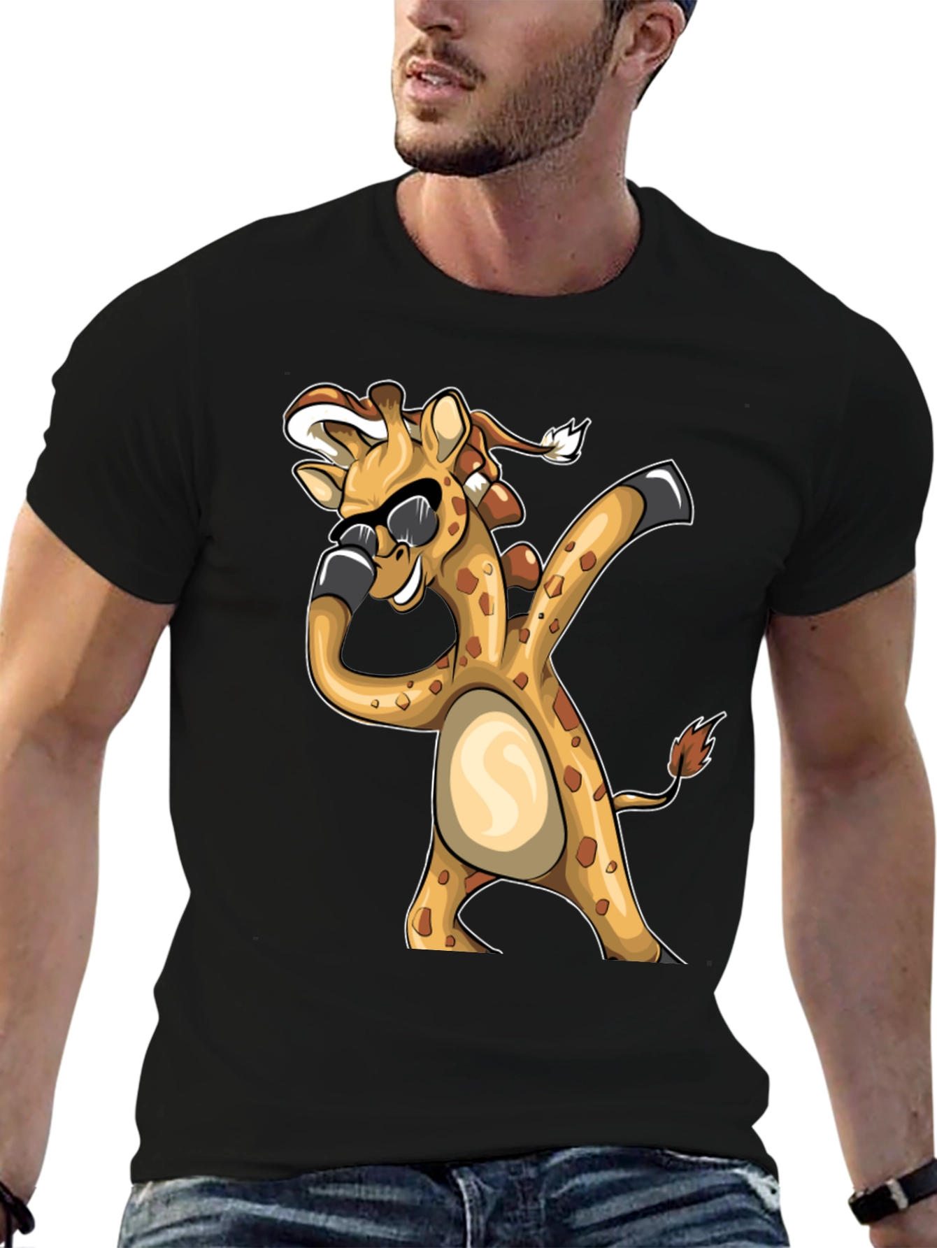 Dabbing Giraffe Graphic Tee - Funny Animal T-Shirt
