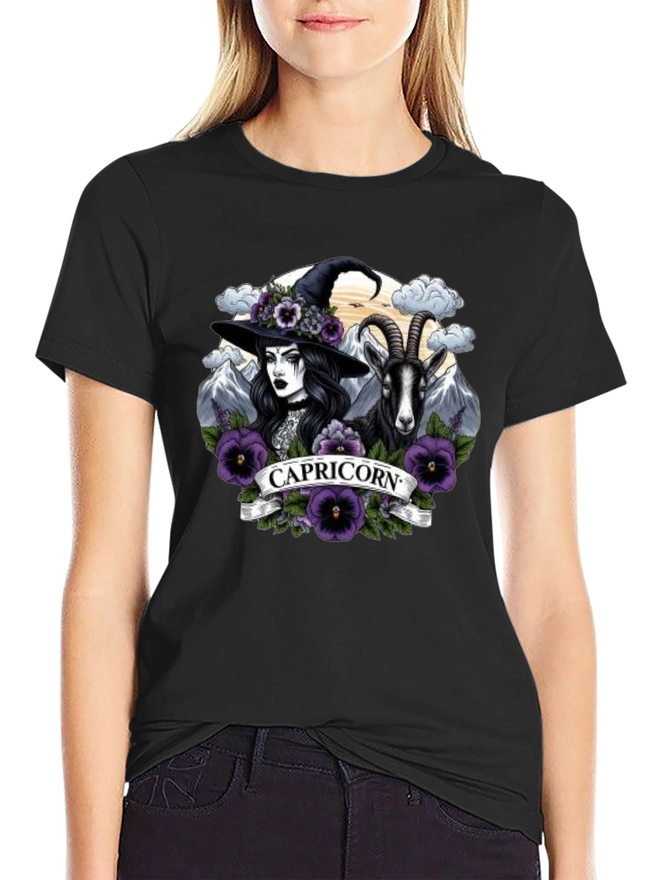 Capricorn Witch & Goat T-Shirt