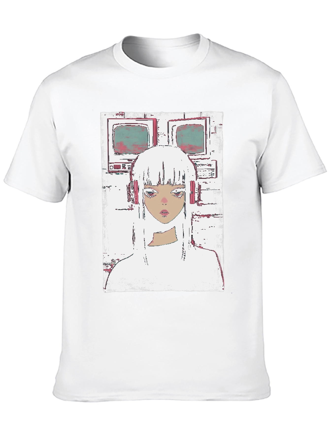 Retro Anime Girl T-Shirt - Black