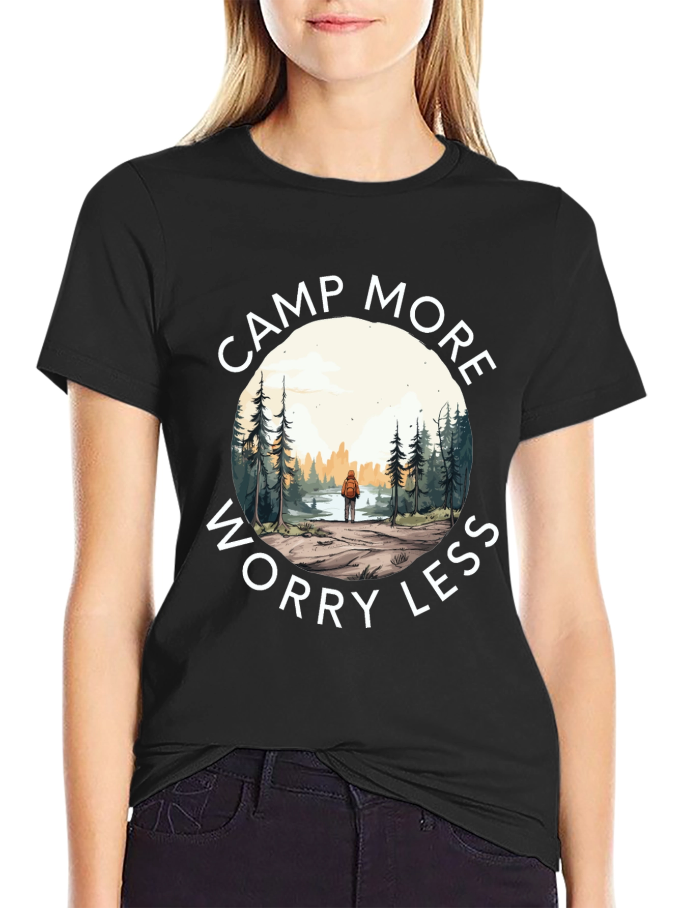 Camp More Worry Less Graphic T-Shirt