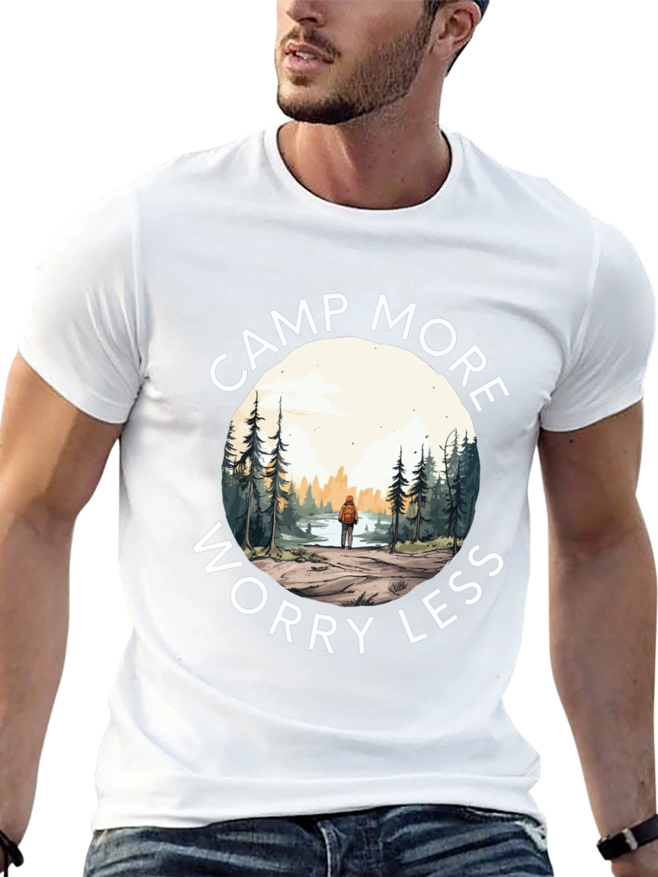 Camp More Worry Less Graphic T-Shirt
