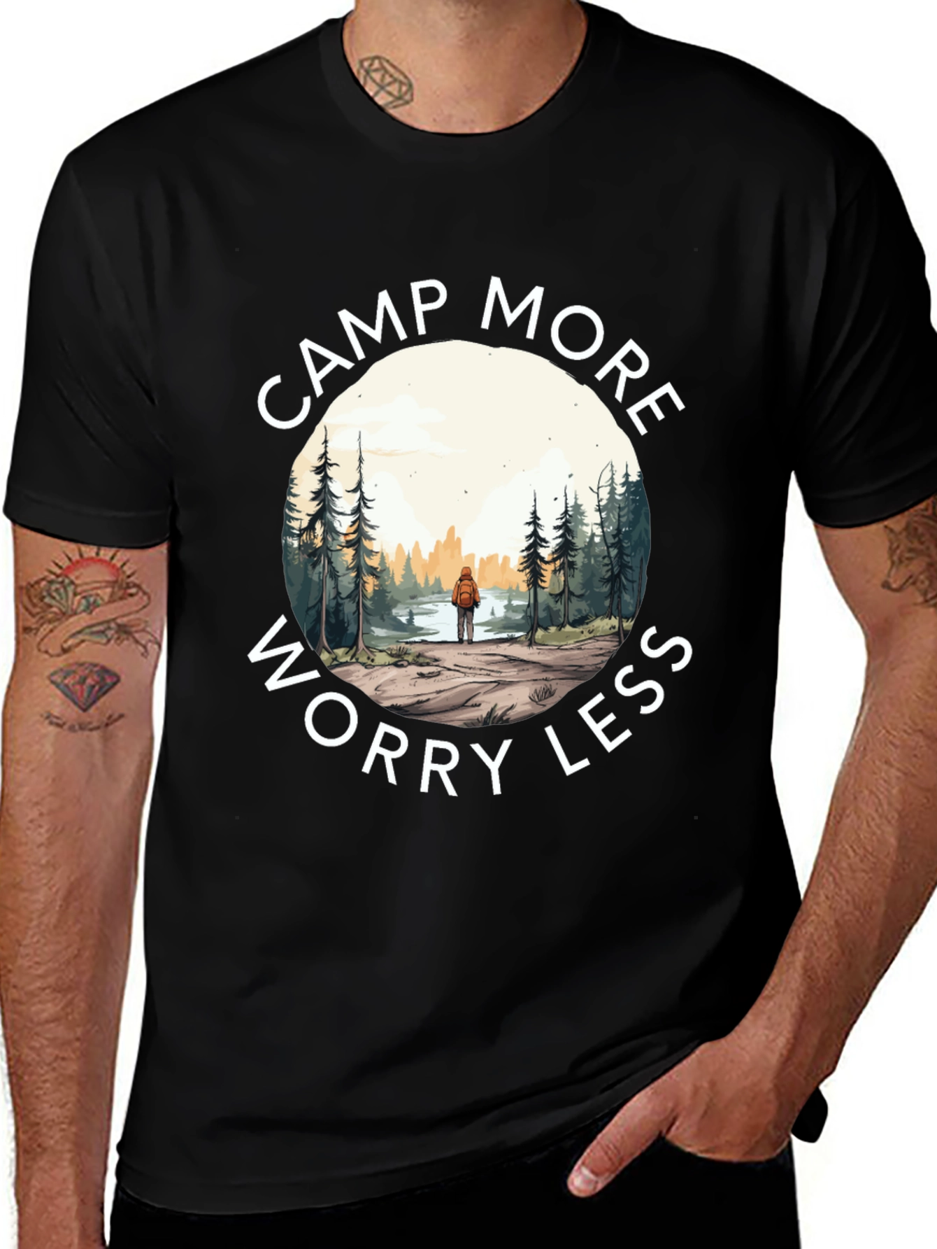 Camp More Worry Less Graphic T-Shirt