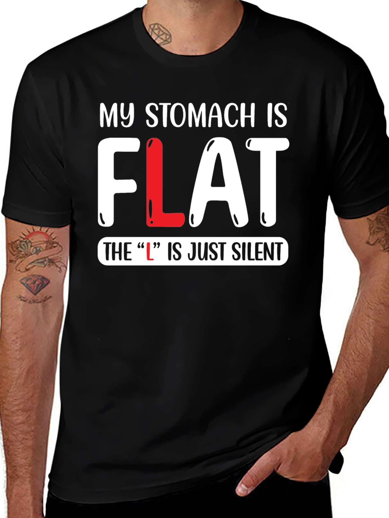 My Stomach is FLAT Funny T-Shirt