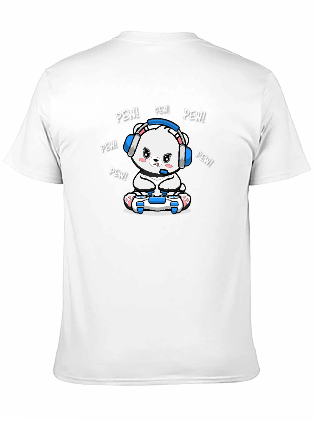 Gamer Bear T-Shirt - Pew Pew! Black Cotton Tee