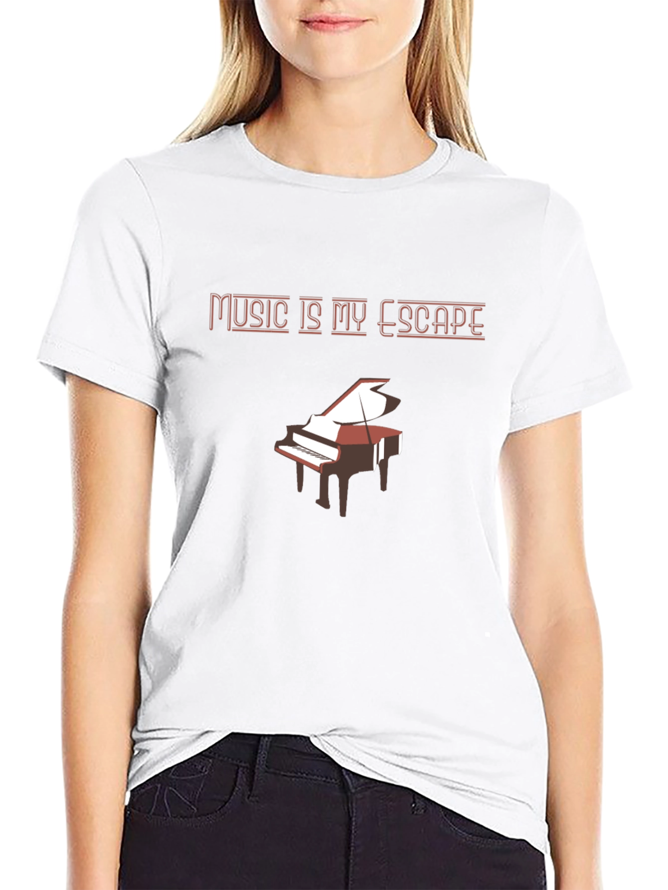 Music Is My Escape T-Shirt - Piano Design