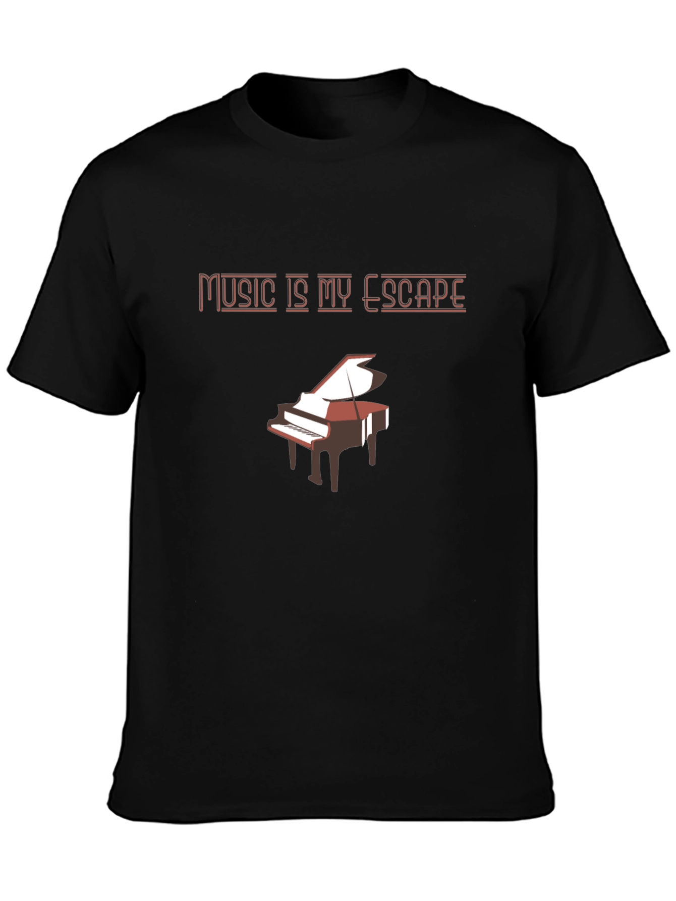 Music Is My Escape T-Shirt - Piano Design