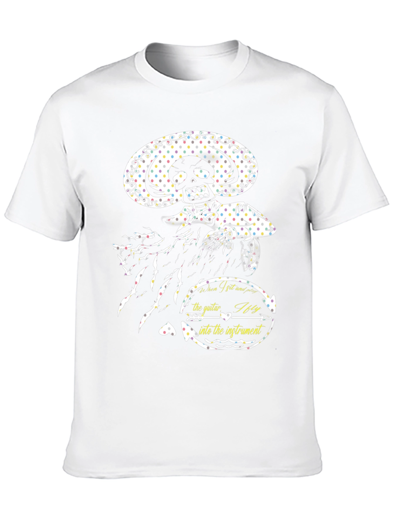 Skeleton Mariachi Graphic T-Shirt - Unique Design